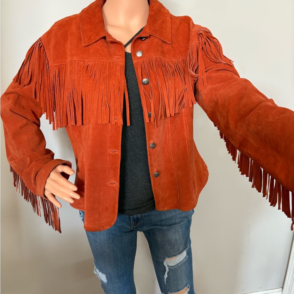 Live a Little Leather Jacket - Fringed. Size Large